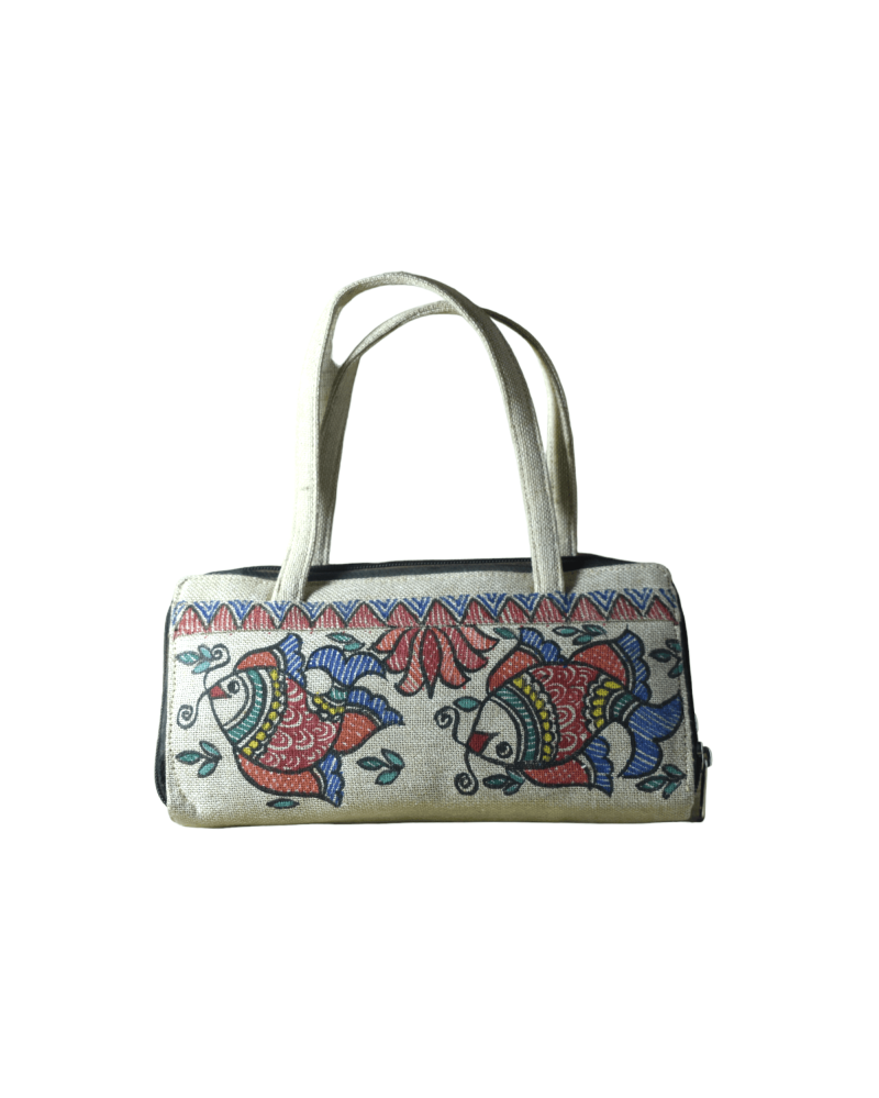 Shop online for FANCY JUTE HANDBAG WITH MADHUBANI - MRID002 sourced from  and marketed by Odisha E Store