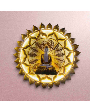 LORD GAUTAM BUDDHA'S HANDCRAFTED 30 INCHES WALL DECOR with LED lighting