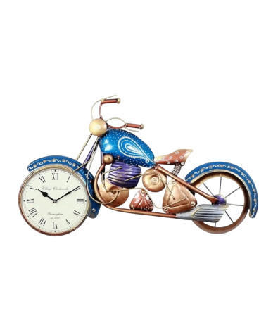 Handcrafted  metallic vintage look Bike of  28*19 Inches Wall clock Roman Dial/ Analogue watch 