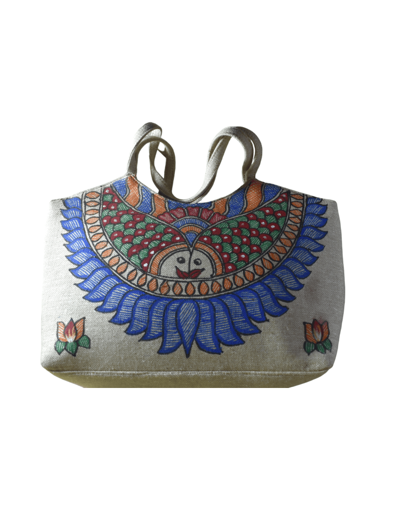 One Society White Madhubani Bag, For College, Size: 11*13 Inches at Rs  449/per piece in Noida